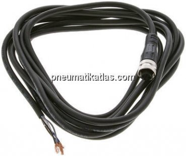 Kabel mit M12-Kupplung, 3 m, gerade, 5-adrig belegt (PIN 1 bis PIN 5)