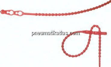 Lösbarer Kabelbinder, 500mm, 2 Befestigungsaugen, rot