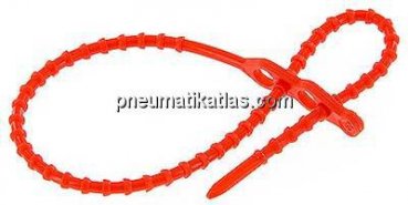 Lösbarer Kabelbinder, 320mm, 2 Befestigungsaugen, rot