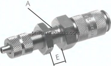 Schott-Kupplungsdose (NW2,7) 4,3x3mm Schlauch, Messing vernickelt