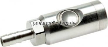 Sicherheits-Druckknopfkupplung (NW7,2), 6 (1/4")mm Schl., Edelstahl