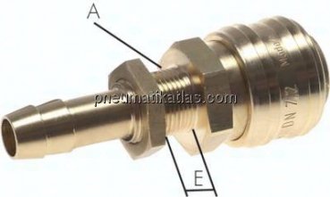 Schott-Kupplungsdose (NW7,2) 6 (1/4")mm Schlauch, Messing