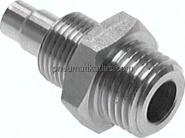 Preview: Gerades Gewindestück G 1/4"-8x6mm, 1.4571 ohne Mutter