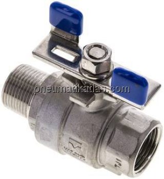 Edelstahl-Kugelhahn, Eco-Line leicht, R 3/4" / Rp 3/4", 0 bis 63bar