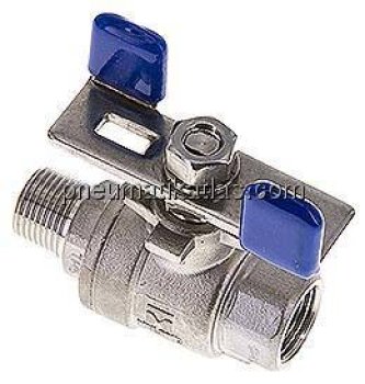 Edelstahl-Kugelhahn, Eco-Line leicht, R 3/8" / Rp 3/8", 0 bis 63bar