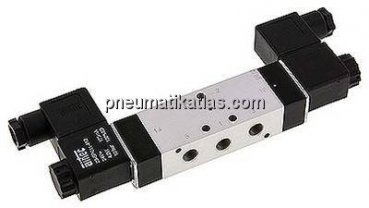 5/3-Wege Magnetventil, G 1/8", Mittelstellung geschlossen, 12 V=