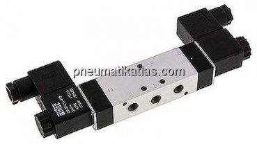 5/3-Wege Magnetventil, G 1/8", Mittelstellung geschlossen, 24 V=