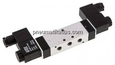 5/3-Wege Magnetventil, G 1/8", Mittelstellung belüftet, 24 V AC
