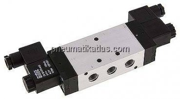 5/3-Wege Magnetventil, G 1/4", Mittelstellung entlüftet, 12 V=