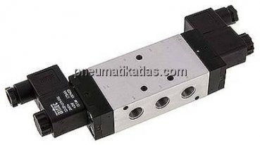 5/3-Wege Magnetventil, G 1/4", Mittelstellung belüftet, 230 V AC