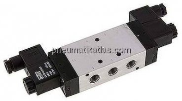 5/3-Wege Magnetventil, G 1/4", Mittelstellung belüftet, 24 V=