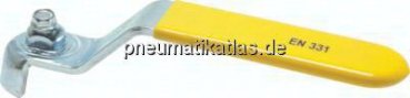 Kombigriff-gelb, Größe 4, Flachstahl (Stahl verzinkt mit Kunststoffüberzug)