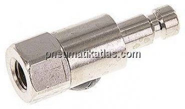 Kupplungsstecker (NW2,7) M 5(IG), Messing vernickelt