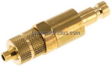 Kupplungsstecker (NW2,7) 4,3x3mm Schlauch, Messing