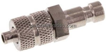 Kupplungsstecker (NW2,7) 4,3x3mm Schlauch, Edelstahl