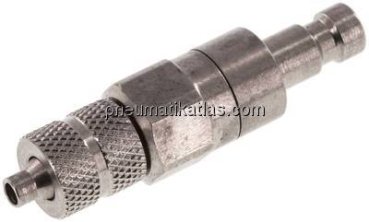 Kupplungsstecker (NW2,7) 4,3x3mm Schlauch, Edelstahl