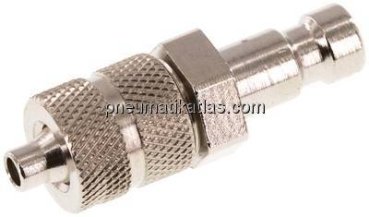 Kupplungsstecker (NW2,7) 4,3x3mm Schlauch, Messing vernickelt