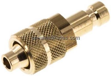 Kupplungsstecker (NW2,7) 6x4mm Schlauch, Messing