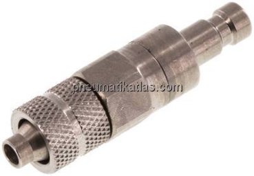 Kupplungsstecker (NW2,7) 6x4mm Schlauch, Edelstahl