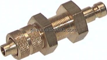 Preview: Schott-Kupplungsstecker (NW2,7) 4,3x3mm Schlauch, Messing