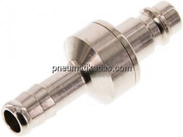 Kupplungsstecker (NW7,2) 10mm Schlauch, Messing vernickelt