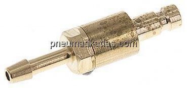 Kupplungsstecker (NW2,7) 3mm Schlauch, Messing