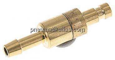 Kupplungsstecker (NW2,7) 4mm Schlauch, Messing