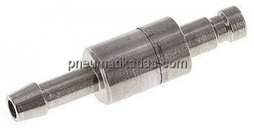 Kupplungsstecker (NW2,7) 4mm Schlauch, Edelstahl