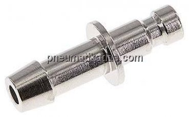 Kupplungsstecker (NW2,7) 5mm Schlauch, Messing vernickelt