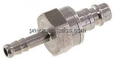 Kupplungsstecker (NW7,2) 6 (1/4")mm Schlauch, Edelstahl