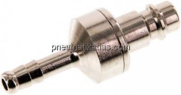 Kupplungsstecker (NW7,2) 6 (1/4")mm Schlauch, Messing vernickelt