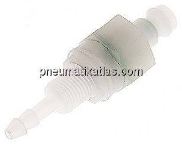 Schott-Kupplungsstecker (NW5) 4mm Schlauch, PVDF