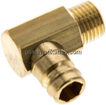 90°-Temperierkupplungsstecker 13mm Zapfen,M 14x1,5 (konisch)(AG)