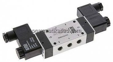 5/3-Wege Magnetventil, G 1/8", Mittelstellung belüftet, 230 V AC