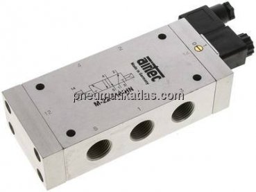 5/2-Wege Magnetventil, G 1/2", Luftfeder, 12 V=