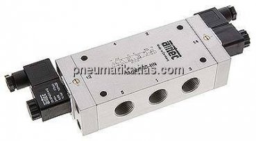 5/3-Wege Magnetventil, G 1/2", Mittelstellung geschlossen, 24 V AC