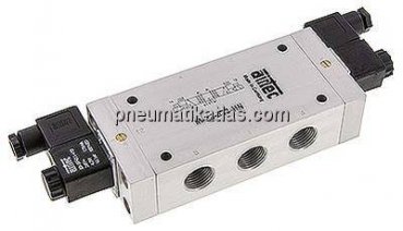 5/3-Wege Magnetventil, G 1/2", Mittelstellung entlüftet, 24 V AC
