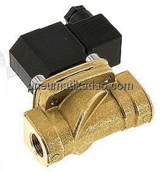 2/2-Wege Messing-Magnetventil G 3/8", -0,95 - 12 bar, stromlos geschlossen (NC)