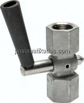 Preview: Manometer-Absperrhahn G 1/2" Muffe - Muffe, 1.4571