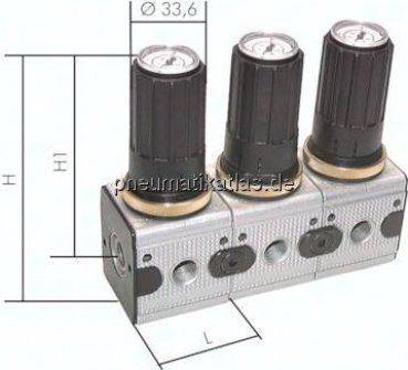 MULTIFIX Manometerregler, Reihenmontage, G 1/4", Multifix 1