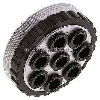 Mehrfachkupplung 8x 8mm Schl.,Muffe, rund