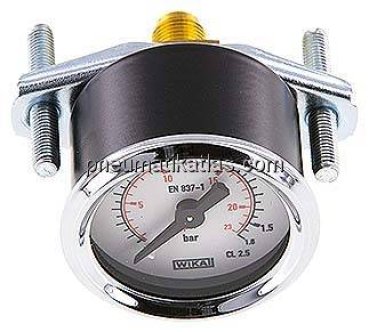 Einbaumanometer, 3-kant-Frontring, 40mm, 0 - 1,6 bar