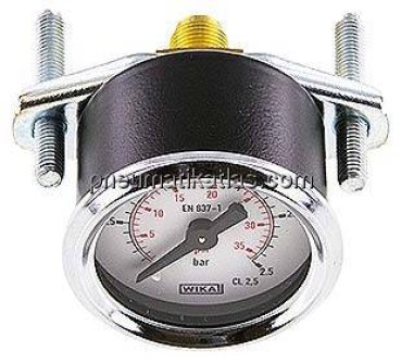 Einbaumanometer, 3-kant-Frontring, 40mm, 0 - 2,5 bar