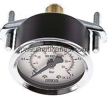 Einbaumanometer, 3-kant-Frontring, 50mm, 0 - 2,5 bar