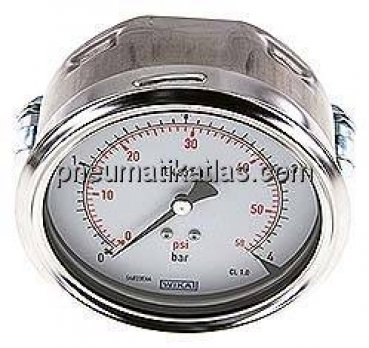 Einbaumanometer, 3-kant-Frontring, 100mm, 0 - 4 bar