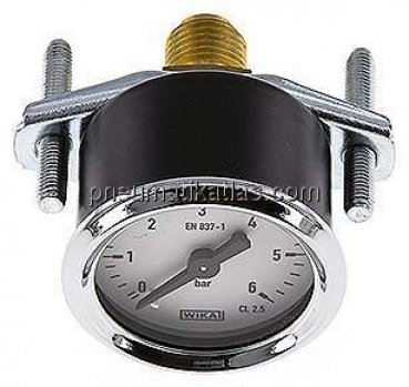 Einbaumanometer, 3-kant-Frontring, 40mm, 0 - 6 bar
