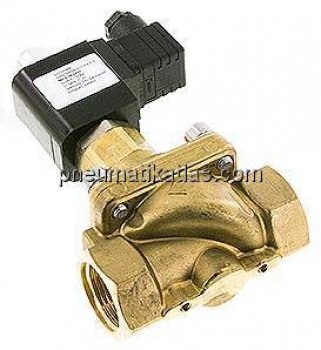 2/2-Wege Messing-Magnetventil G 1", 0 - 16 bar, stromlos geöffnet (NO)