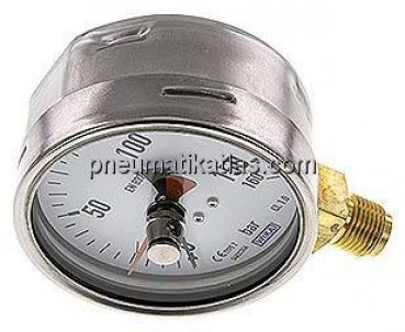 Manometer senkrecht (CrNi/Ms), 100mm, 0 - 160 bar
