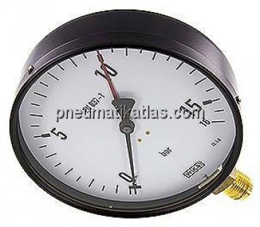 Manometer senkrecht, 160mm, 0 - 16 bar