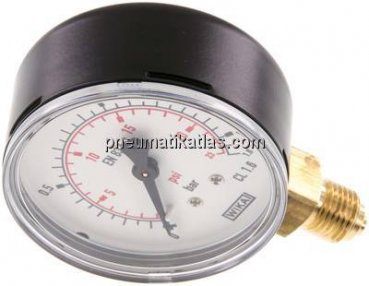 Manometer senkrecht (ST/Ms), 63mm, 0 - 1,6 bar, G 1/4"